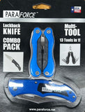 PARAFORCE LOCKBACK KNIFE AND 13 IN 1 MULTI-TOOL (BLUE)