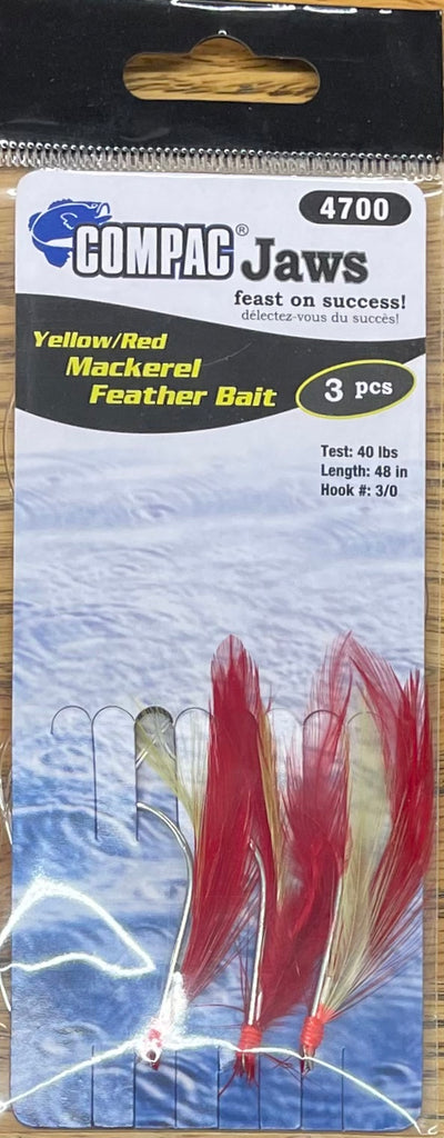 COMPAC - Yellow / Red Mackerel Feather Bait #4700