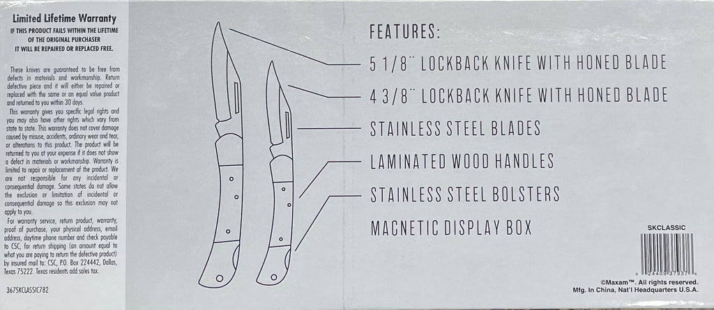MAXAM - 2 Piece lockback Knife